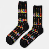 Chaussette Guitares Noël Adolescent Coloré (Gauche)