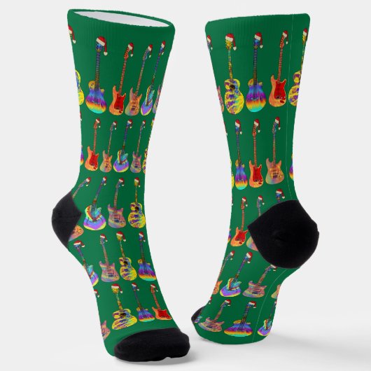 Chaussette Guitariste Papa Vert Noël (Angulaire)