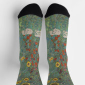 Chaussette Gustav Klimt - Jardin de ferme avec des fleurs de  (Haut)