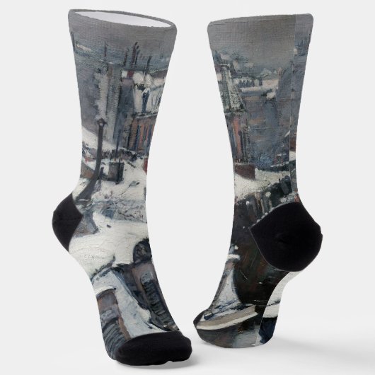 Chaussette Gustave Caillebotte - Toits dans la neige (Angulaire)