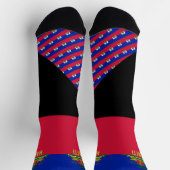 Chaussette Haïti Chaussettes, drapeau haïtien couleurs / spor (Haut)