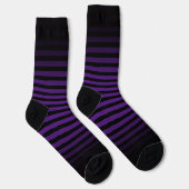 Chaussette Halloween Black purple horizontal stripes ombre (Droite)
