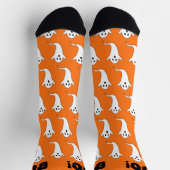 Chaussette Halloween Boo ! Ghost Orange Black White Chaussett (Haut)