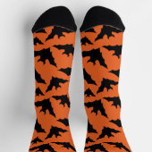 Chaussette Halloween chauves-souris noires orange cool éffray (Haut)