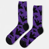 Chaussette Halloween chauves-souris violet cool éffrayant mot (Gauche)