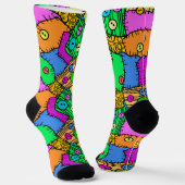 Chaussette Halloween des boutons et de la patchwork (Angulaire)