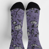Chaussette Halloween Éffrayant violet et noir (Haut)