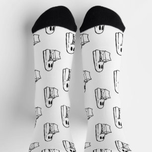 Chaussette Halloween, Gentil Fantôme Blanc, Friandise ou Farc