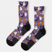 Chaussette Halloween Ghost Bats Citrouille crâne (Gauche)