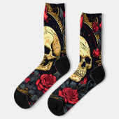 Chaussette Halloween gothique des Roses rouges (Gauche)