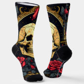 Chaussette Halloween gothique des Roses rouges (Angulaire)