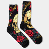Chaussette Halloween gothique des Roses rouges (Droite)