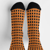 Chaussette Halloween Jacquard orange noir (Haut)