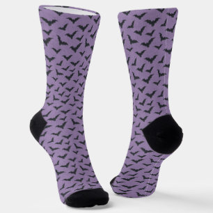 Chaussette Halloween Motif de chauve-souris violet lunatique