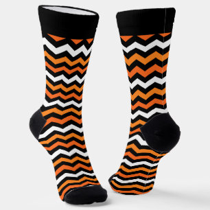 Chaussette Halloween Orange et Noir Dénudé