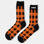Chaussette Halloween Orange et Noir Rayé (Gauche)