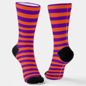 Chaussette Halloween orange rayé et violet (Angulaire)