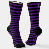 Chaussette Halloween violet noir rayures Motif Monogramme (Angulaire)