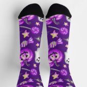 Chaussette Halloween violet thème (Haut)