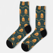 Chaussette Hamburger Lover Cheeseburger Cute Motif Carrelé (Gauche)