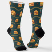 Chaussette Hamburger Lover Cheeseburger Cute Motif Carrelé (Angulaire)