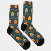 Chaussette Hamburger Lover Cheeseburger Cute Motif Carrelé (Droite)