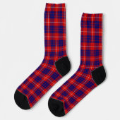 Chaussette Hamilton tartan rouge bleu violet plaid (Gauche)