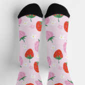 Chaussette Hand-Drawn Aesthetic Strawberry Seamless Pattern (Haut)