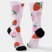 Chaussette Hand-Drawn Aesthetic Strawberry Seamless Pattern (Angulaire)