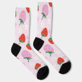Chaussette Hand-Drawn Aesthetic Strawberry Seamless Pattern (Droite)