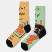 Chaussette Handpainted Halloween Ghouls and Goblins PHOTO (Gauche)