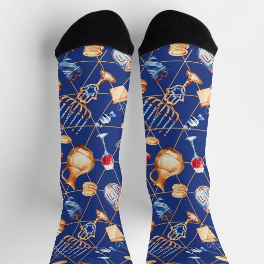 Chaussette Hanoukka Menorah Dreidel (Haut)