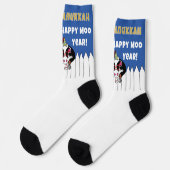 Chaussette Hanukkah Socks "Happy MOO Year" (Gauche)