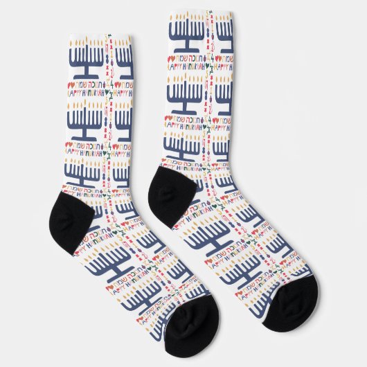 Chaussette Hanukkah Socks "Menorah Happy" (Droite)