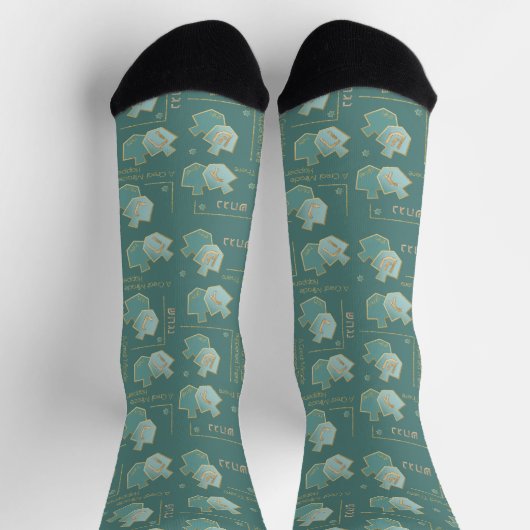 Chaussette Hanukkah Socks "Teal Dreidels" (Haut)
