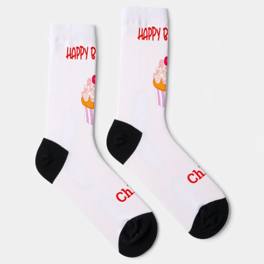 Chaussette Happy Birthday Cupcake (Droite)