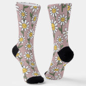 Chaussette Happy Daisies Pattern - Cute Floral Design (Angulaire)