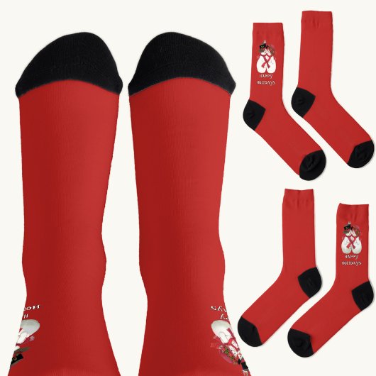 Chaussette Happy Holidays Snowman Couple