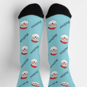 Chaussette Happy Santa Claus Têtes Avec Motif Personnalisé (Haut)