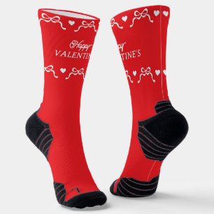 Chaussette HAPPY VALENTINES Coeurs de vaches Retro cadeau rou