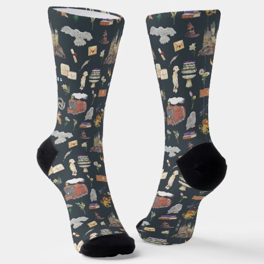 Chaussette HARRY POTTER™ | Motif icônes (Angulaire)