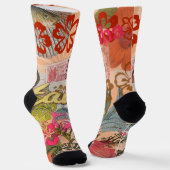 Chaussette Hawaii Hula Fleur Voyage Vintage (Angulaire)