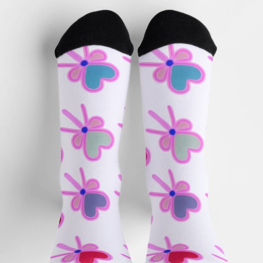 Chaussette  Heart Bow Pattern Personalized Gift Crew Socks (Haut)