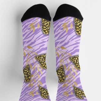 Chaussette heart, with leopard 