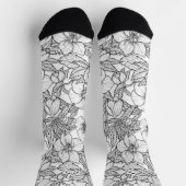 Chaussette Hellebores en noir et blanc (Haut)
