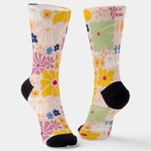 Chaussette Henri Matisse Floral Inspired Seamless Pattern (Angulaire)