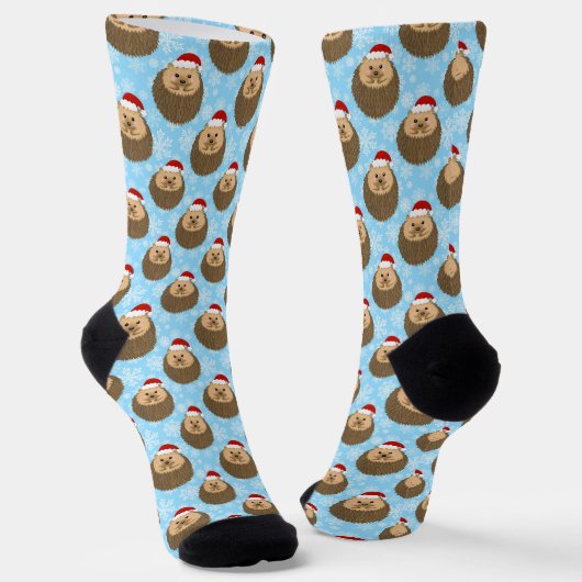 Chaussette Hérisson de vacances Cute Funny Chaussettes d'anim (Angulaire)