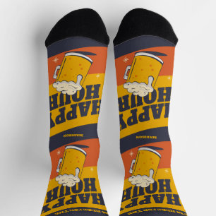 Chaussette Heure heureuse du texte personnalisé