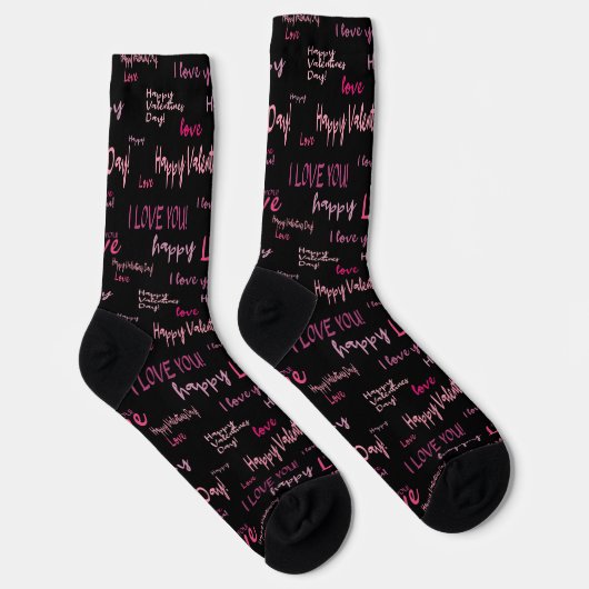 Chaussette Heureuse Sainte-Valentin Love Script Cadeau (Droite)