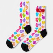 Chaussette Heureux Valentines Fille Vibrant Doodled Hearts No (Gauche)